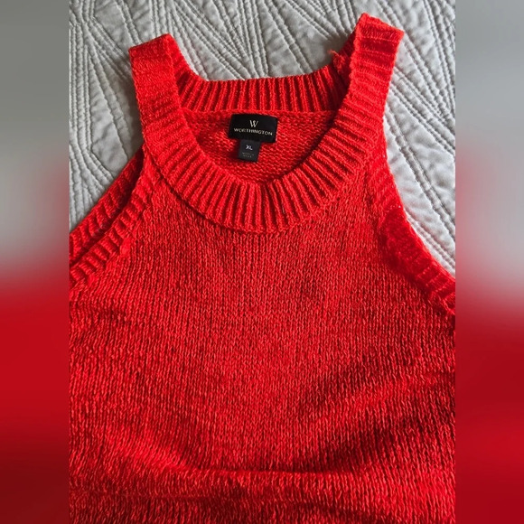Worthington Tank Sweater Women's Size XL Sleeveless Knit Ribbed Round Neck - Picture 2 of 9